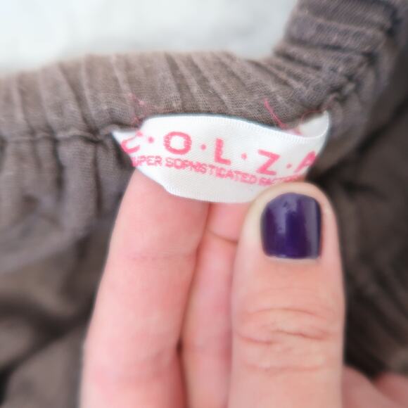 Colza Brown Cotton Tiered Midi Peasant Skirt M - Picture 4 of 5